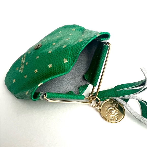 Vintage Fiocchi Italian Leather Gold & Green Coin Purse - Picture 3 of 3